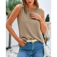 thumbnail image 3 of FreshPretty Women's Sleeveless Sweater Vest Summer Crew Neck Ribbed Knit Lightweight Pullover Casual Loose Fit Tank Tops, 3 of 9