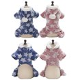 thumbnail image 4 of Paquete de 2 pijamas para perros pequeños, mono general, pijama con capucha de forro polar de invierno para cachorros, ropa de abrigo con chaqueta de 4 patas (azul + rosa) XL, 4 of 6
