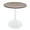 Dark Walnut, variant on LeisureMod Bristol 27" Round Dining Table with MDF Wood Top and White Steel Pedestal Base for Kitchen and Living Room in White