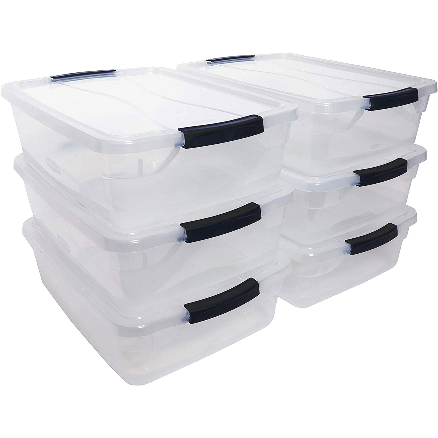 Rubbermaid Cleverstore 16 Quart Plastic Storage Tote Container with Lid