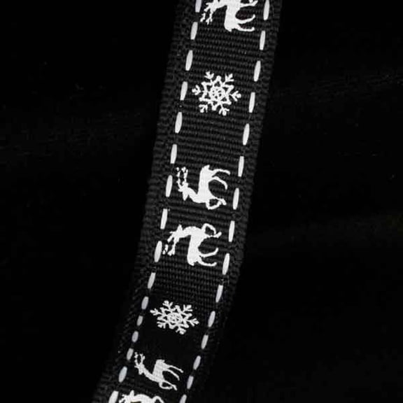 The Ribbon People Black and White Reindeer Wired Craft Ribbon 0.5" x 54 Yards