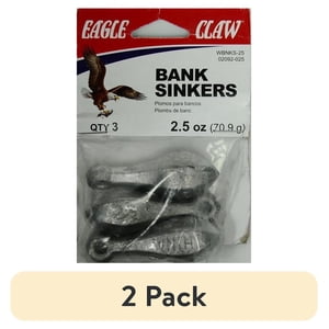 Eagle Claw Bank Sinkers, 2.5 Oz., 3-Pack