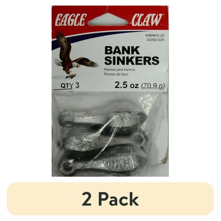 (2 pack) Eagle Claw Bait Sinker, 2.5 oz., 3 Pack