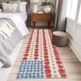 thumbnail image 4 of Independence Day 2'x6' Runner Rugs for Hallway Kitchen Bedside Non Slip Washable, American Flag Red Blue White Flowers Entryway Rug Runners with Rubber Backing, Long Carpet Runner for Laundry Room, 4 of 8