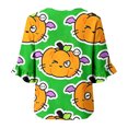 thumbnail image 5 of MVRLSH Shirts Tops for Women Half Button Down V Neck Three Quarter Sleeve Loose Fit Summer Cotton Casual Blouse Green - XXXL, 5 of 5