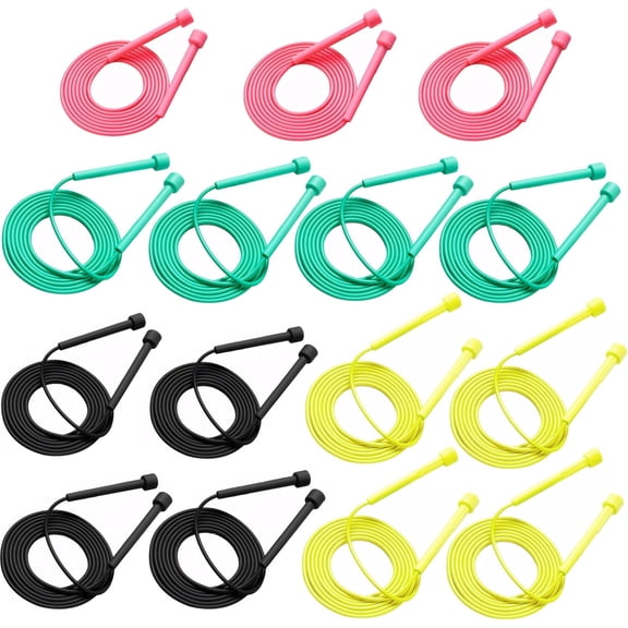 15 Pcs Multipack Skipping Ropes for Adults and Kids, Adjustable Skipping Rope with Non Slip Handle, Lightweight Skipping-Rope for Fitness Weight Loss and Outdoor Kids Activity Game