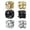 Black, variant on Stainless Steel Magnetic Stud Earrings for Womens Mens Non-Piercing Clip On-Silver