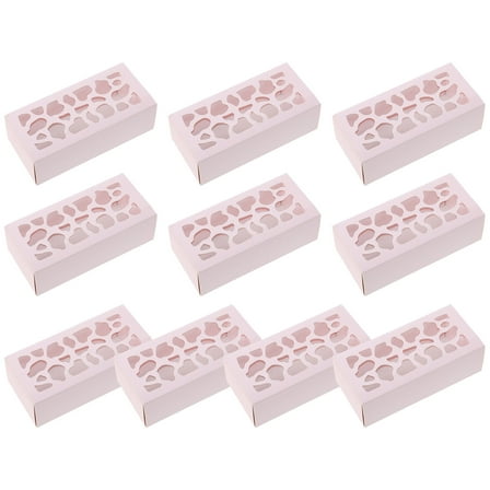 CRAFTHROU Cake Packaging Box Pink 10Pcs 5.1X2.4X1.6In
