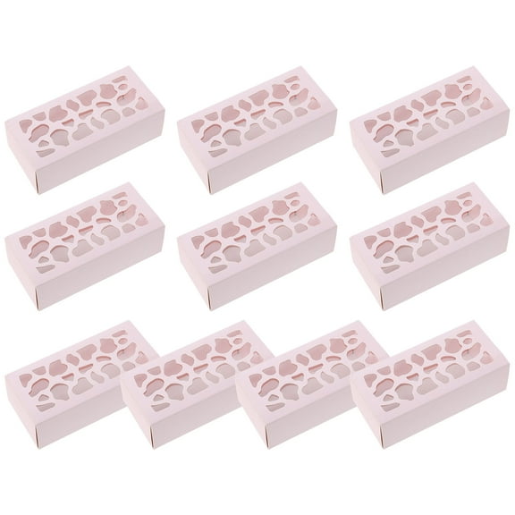 WHAMVOX Desserts Macaron Packing Box Pink 10Pcs 5.1X2.4X1.6In