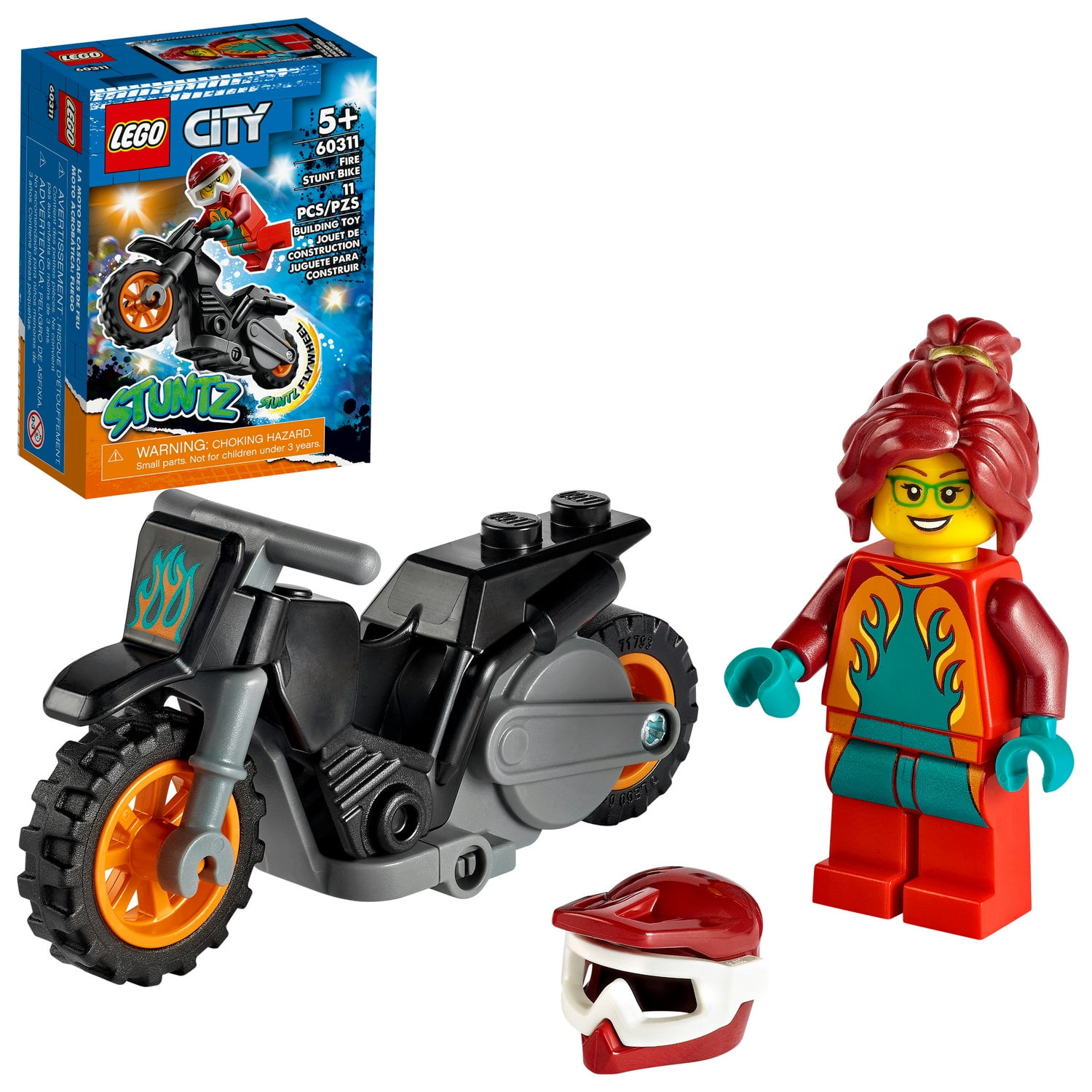 incident grootmoeder karton LEGO City Stuntz Fire Stunt Bike 60311 - Walmart.com