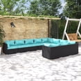 thumbnail image 1 of vidaXL 10 Piece Garden Lounge Set with Cushions Poly Rattan Black, 1 of 4