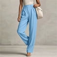 thumbnail image 5 of CHGBMOK Women's Wide Leg Pants High Waisted Button Business Casual Trousers Pleated Slacks Pants with Pockets, 5 of 9