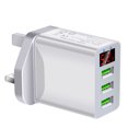 thumbnail image 1 of HEVIRGO 5V 3A Charger Head Digital Display High Compatibility ABS Portable 3-USB Charger Head for Home, 1 of 10