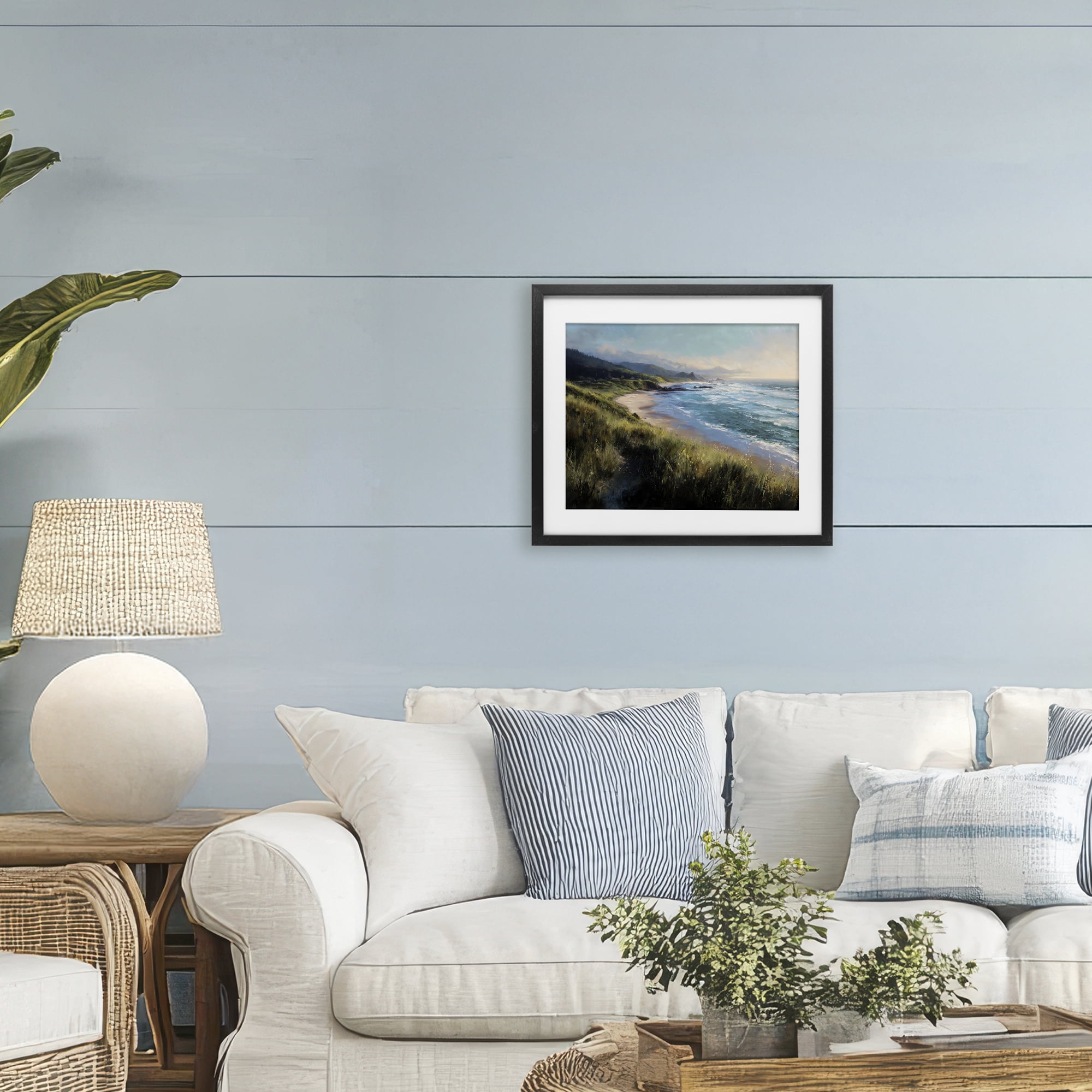 Stupell Industries Nature's Coast in Morning Light Black Framed Print Under Glass, design by Franklyn Gregory