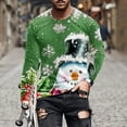 thumbnail image 1 of Blusas y camisas de manga larga y cuello redondo para hombre, informales, a la moda, con estampado navideño, cuello redondo, blusas de licra de manga larga para hombre., 1 of 5