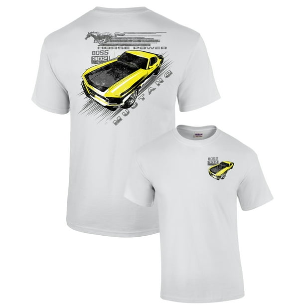 Kent Abe forhandler Ford Mustang Vintage Yellow Boss 302 Adult Short Sleeve T-shirt-White-5Xl -  Walmart.com