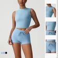 thumbnail image 3 of PISONIC Women Two Piece Workout Sets Tank Top and High Waist Booty Lifting Shorts Gym Yoga Active Outfits, 3 of 8
