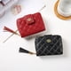thumbnail image 5 of Bolso corto de mujer, bolso con cremallera de mujer, bolso de mujer con borlas de gran capacidad, 5 of 5