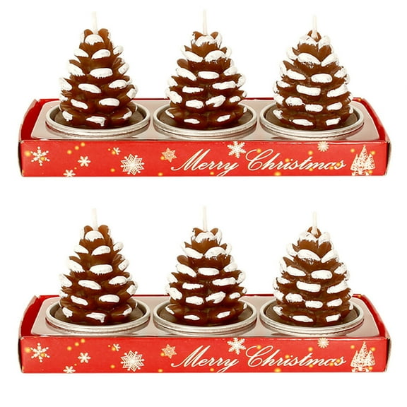 Wdhugt Christmas Candles 2 Pieces Christmas Tealight Candles Handmade Delicate Santas Snowman Acorn Tree Candles for Christmas Home Decoration Gifts for Home Party Decoration