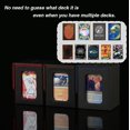 thumbnail image 4 of Venssu MTG Deck Box for Commander Display,Card Deck Box Fits 100 Double Sleeved Cards, TCG Card Storage Box with 2 Dividers and 1 Toploader (Black&Red), 4 of 5