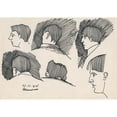thumbnail image 2 of Karl Wiener 24x18 Gold Ornate Framed and Double Matted Museum Art Print Titled - Without Titles (Heads) (1918), 2 of 4