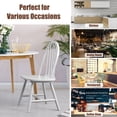 thumbnail image 6 of Giantex 2-Piece Windsor Dining Chairs, Heavy-Duty Rubber Wood Kitchen Side Chairs, White, 6 of 8
