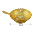 thumbnail image 5 of GoldGiftIdeas 4 Inch Gold-Silver Plated Peacock Serving Bowl, Brass Bowl for Gift, Return Gifts for Baby Shower, Decorative Bowl with Spoon (Pack of 10), 5 of 6