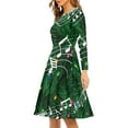 thumbnail image 2 of FKELYI Music Christmas Women Dresses Size S Breathable Xmas Women Long Sleeve Dressy Tops Lightweight Tree Lights Swing Skater Dress for Ladies, 2 of 4