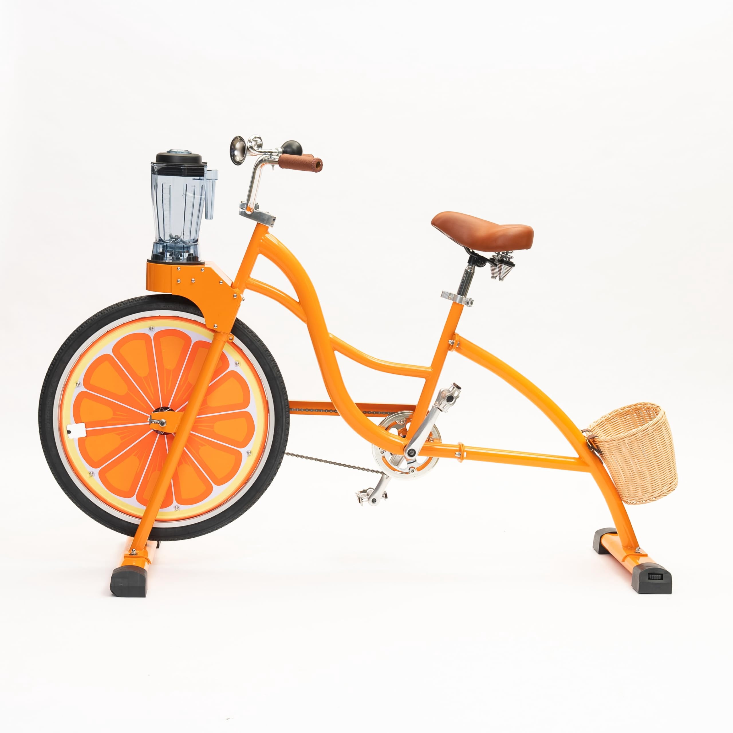 Adult Exercise Bike Blender – Pedal-Powered Smoothie Maker for Gym, Family Fitness Equipment, Eco-Friendly Kitchen Appliance, Generate Energy While Working Out, Up to 330 lbs Capacity, Orange
