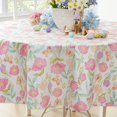 thumbnail image 3 of Newbridge Butterfly Field Floral Blooms 70 inch Round Vinyl Flannel Backed Tablecloth, 3 of 7