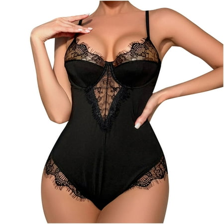 

VerPetridure Sexy Lingerie for Women Plus Size Ladies Cute Girl Solid Erotic Lingerie Cutout Panel Leopard Print Bodysuit
