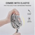 thumbnail image 2 of Halovida Detangling Hair Brush, Double Layer Design with Boar Bristles, Scalp Massage Brush, Chrome, 2 of 5