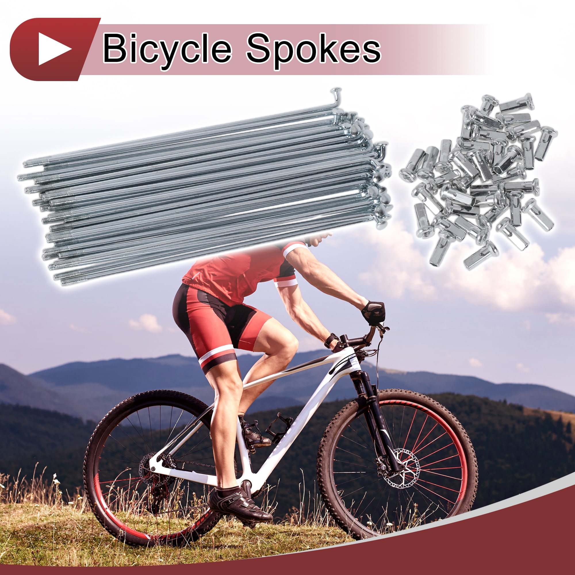 Unique Bargains 36Pcs 12G J Bend Bicycle Wheel Spokes 45 Steel Galvanized Silver 5.12"