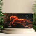 thumbnail image 4 of 1 Pcs 2D Flat License Plate Covers & Frames, Flaming Horse in For Decorative Front, Waterproof For Decoration Aluminum License Plate Covers & Frames Cover For Men Women, 12" X 6", 4 of 6