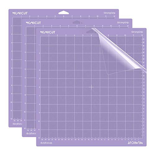 Ecraft 12X12 Strong Grip Cutting Mat for Cricut Explore One/Air/Air 2/Maker 3 Pieces Strong Adhesive Sticky Purple Quilting Cut Mats Replacement for Crafts、Sewing and All Arts. 