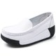thumbnail image 3 of zapatos de plataforma para mujer, zapatos individuales informales con tacón inclinado, zapatos de cuero para mujer con parte inferior gruesa, cómodos zapatos oscilantes, chanclas, 3 of 5