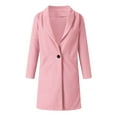 thumbnail image 3 of Fesfesfes Trench Coat Jacket for Women Solid Color Lapel Pocket Button Long Woolen Coat Jacket Cardigan Jacket, 3 of 4