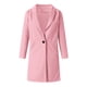 thumbnail image 3 of Cárdigan de mujer de color liso con solapa y bolsillo, abrigo largo de lana con botones, chaqueta tipo cárdigan, abrigo para mujer, 3 of 4