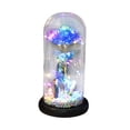 thumbnail image 1 of Flores artificial con LED Iluminado Decoración para el hogar Flor hecha a mano con cubierta de vidrio para mamá Mujer Esposa Novia , Azul SM SunniMix Flores eternas, 1 of 8