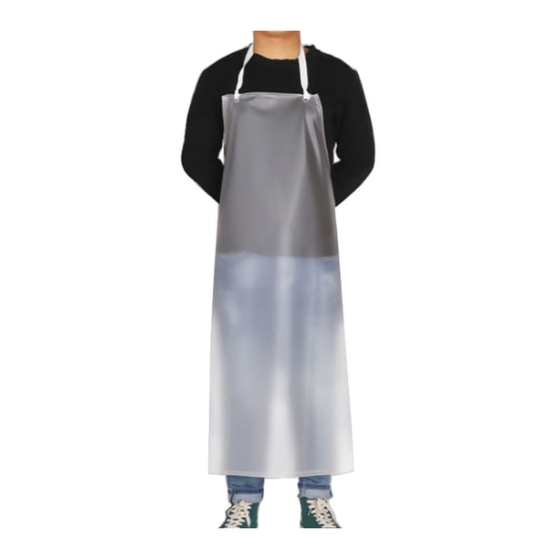 Delantal de PVC transparente impermeable de 109 x 78 cm, unisex, resistente, de plástico transparente, resistente a las manchas de aceite, para cocina, limpieza, lavavajillas, carnicería.