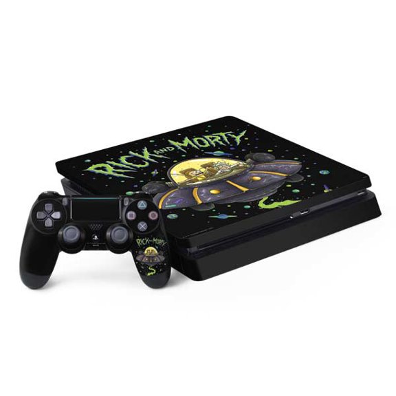 Skinit Adult Swim Rick and Morty Spaceship PS4 Slim Bundle Skin