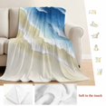thumbnail image 5 of Navy Blue Ombre Ocean Blanket Soft Cozy Warm Throw Blanket for Couch, Plush Fuzzy Flannel Fleece Blankets for Sofa, Watercolor Coastal Beach Waves Bed Blankets Lightweight Gifts for Women, 50"x80", 5 of 9