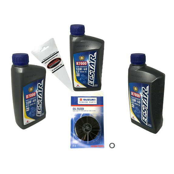 Cyclemax Semi Synthetic Oil Change Kit for 2002-2021 Suzuki GSX-R750 with 10W-40 Oil
