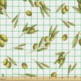thumbnail image 2 of Ambesonne Nature Fabric by the Yard Upholstery, Mediterranean Branches, 1 Yard, Green Yellow Olive, 2 of 5