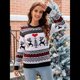 thumbnail image 5 of Suéter de Punto de Larga con Cuello Redondo para Mujer, Suéter Informal Grueso para Otoño e Invierno XL, 5 of 8