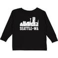 thumbnail image 3 of Inktastic Seattle Skyline Grunge Boys or Girls Long Sleeve Toddler T-Shirt, 3 of 5