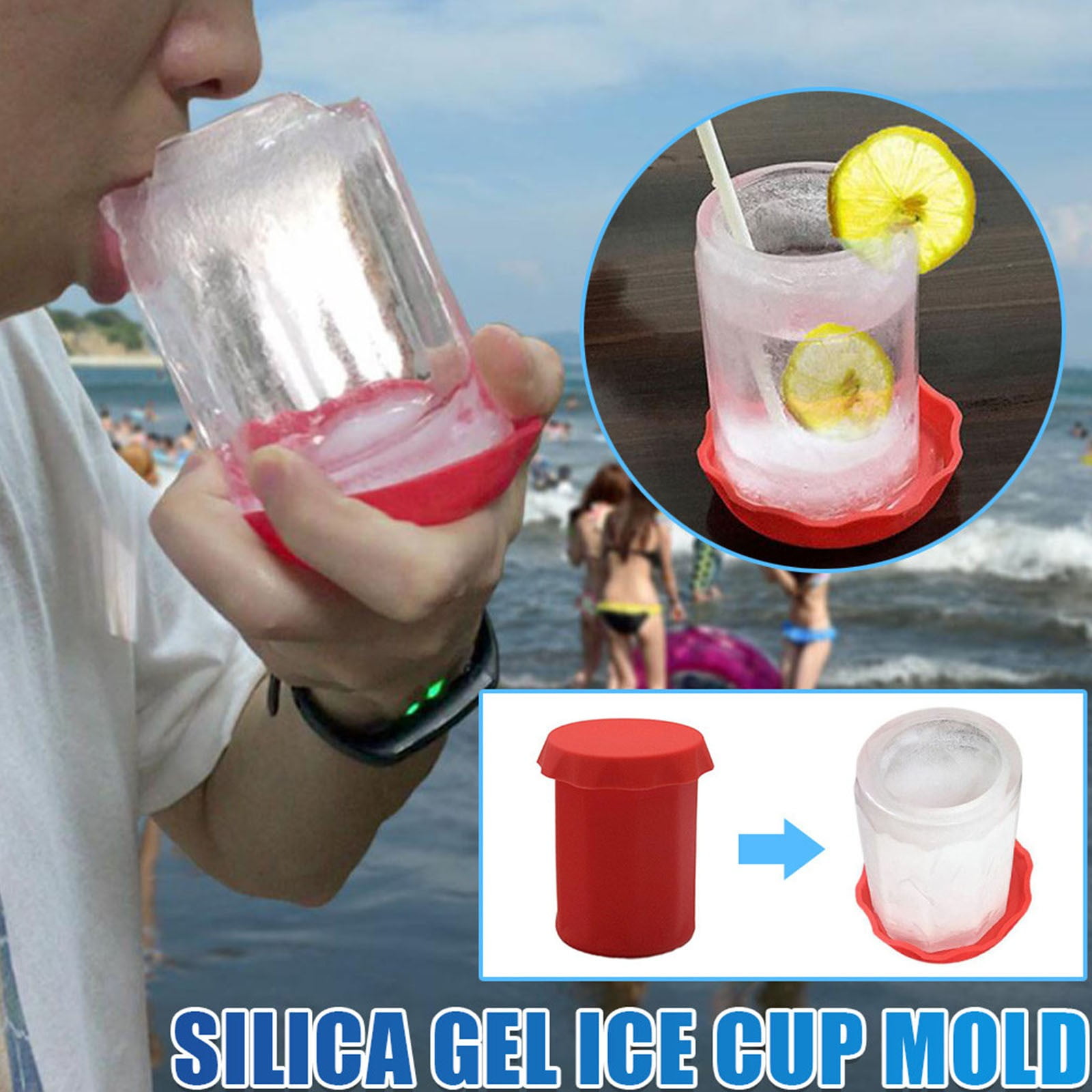Clear Reusable Shaved Ice Molds Cup For Ice Bucket Refillable Making Model  W/ HG