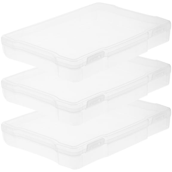 Omeite 5x7 inch photo storage box jewelry box postcard storage box hardware electronic component storage box 3PCS (white 20x14.5x3cm 3PCS)