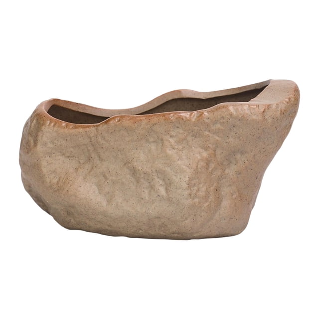 Ceramic Flower Pot Plant Containers Lightweight Sturdy Stone Shape Potted Bonsai Style C And Large,Flower Pot*1
