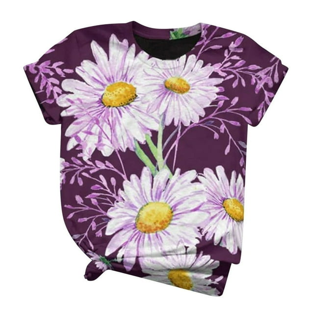 Femmes Manches Courtes Grande Taille 3D Animaux Imprimé Col Rond Tops Tee-Shirt Blouse T-Shirt pour Femmes